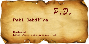 Paki Debóra névjegykártya